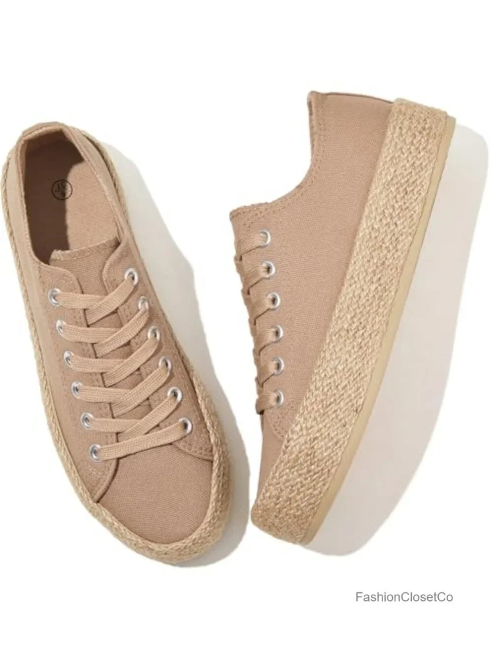 Women's Canvas Platform Sneakers Lace-up Low Top Comfortable Fashion Walking